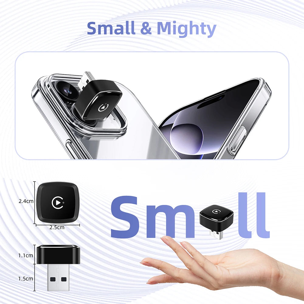 2-In-1 Wireless Carplay Dongle Wired to Wireless Android Auto Adapter AI Smart Box Car Intelligent Systems for Car with Carplay