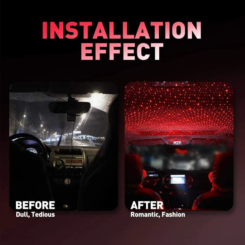 Car LED Starry Sky Night Light Romantic Atmosphere Galaxy Lights 5V USB Powered Projector Lamp for Car Roof Room Ceiling Decor
