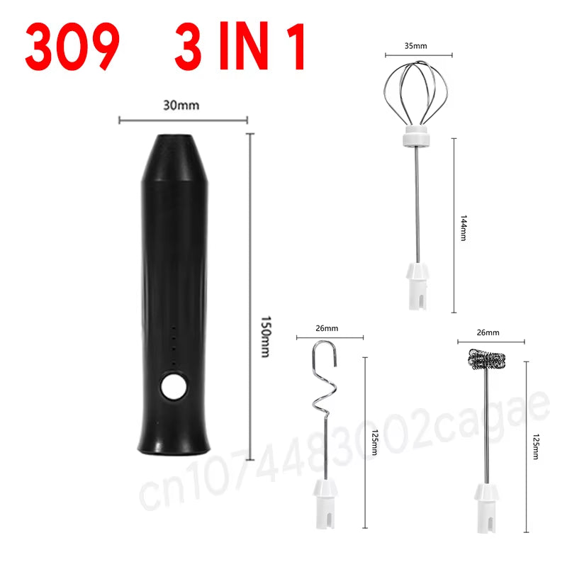 Wireless Milk Frothers Electric USB Recharge 3 Speeds Handheld Blender Small Coffee Foam Maker Whisk for Coffee Kitchen Tools