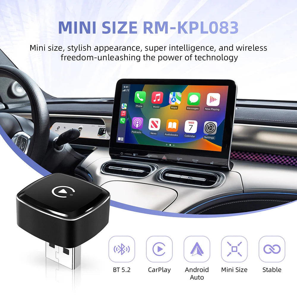 2-In-1 Wireless Carplay Dongle Wired to Wireless Android Auto Adapter AI Smart Box Car Intelligent Systems for Car with Carplay