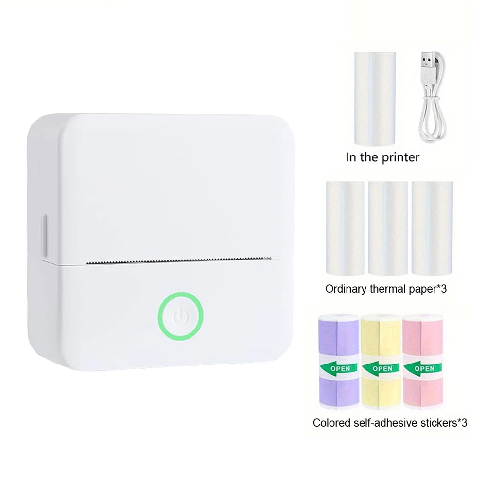 Wireless Mini Thermal Printer Wireless Mini Thermal Printer, Portable Label Maker, 200Dpi High Resolution, USB Rechargeable
