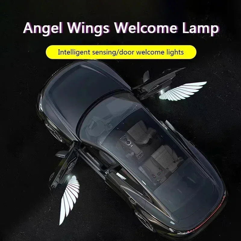 Car Welcome Light, Door Light, Angel Wing Projection Light, Wireless Door Projection Welcome Light