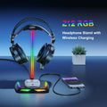 Nexora Z12 RGB headphone stand with wireless charger