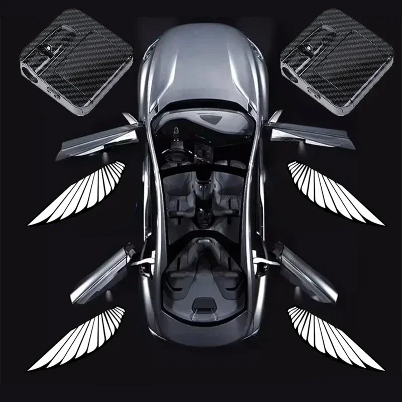 Car Welcome Light, Door Light, Angel Wing Projection Light, Wireless Door Projection Welcome Light