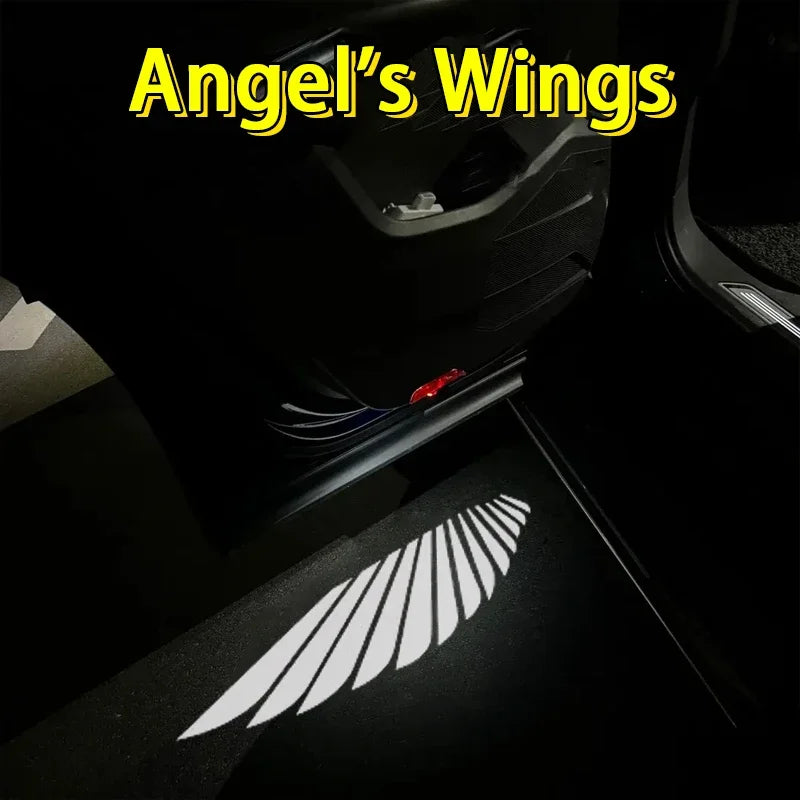 Car Welcome Light, Door Light, Angel Wing Projection Light, Wireless Door Projection Welcome Light